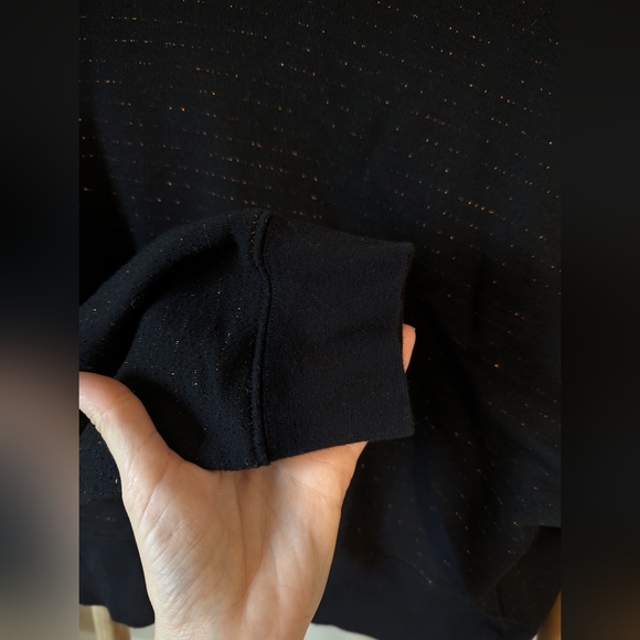 All Saints Black Cropped Sweatshirt with Gold Sparkle Threading / XS - Picture 5 of 5